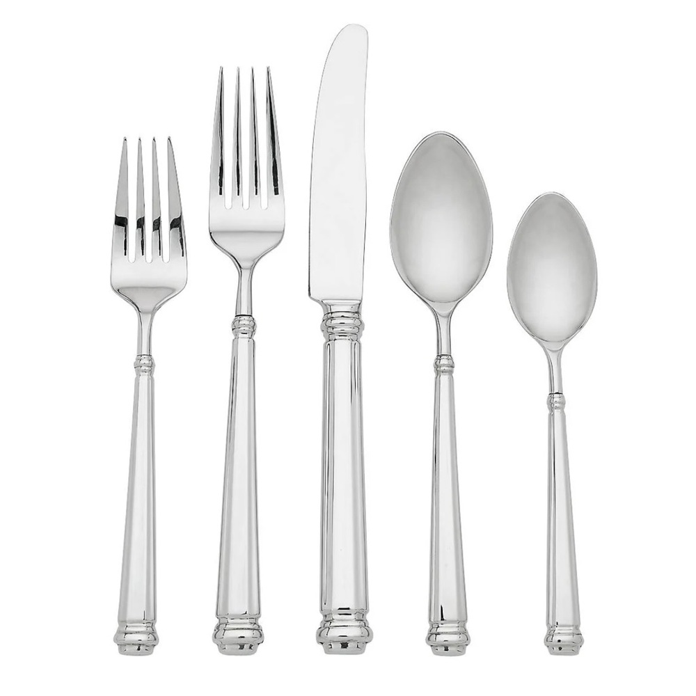 LENOX KATE SPADE ABINGTON SQUARE 5 PIECE PLACE SETTING SILVER NWT - Picture 2 of 9